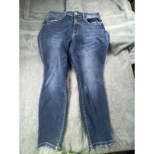 Judy Blue Jeans Women's 16W Blue Denim Boyfriend Distressed Preppy City 34x28